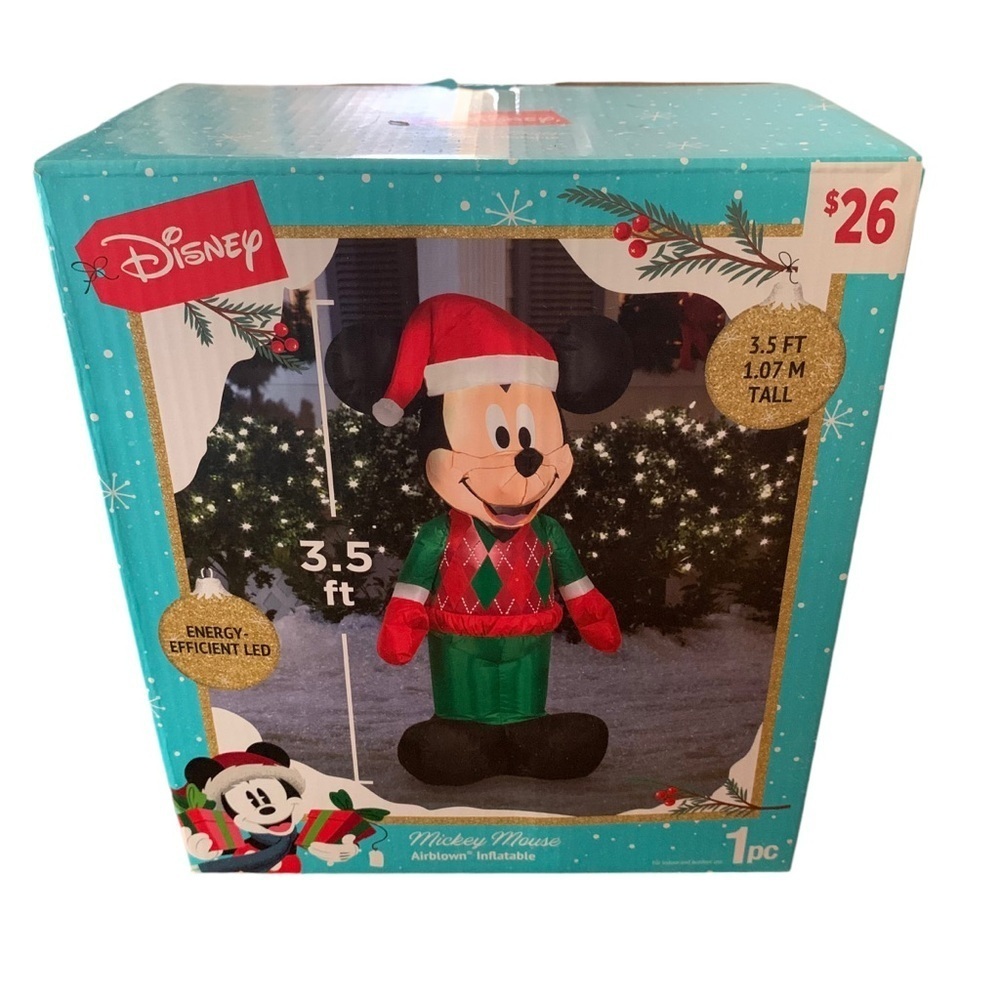 Disney Mickey Mouse Airblown Inflatable 3.5 Ft Lights Up New